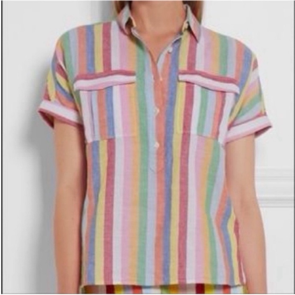 Banana Republic Pastel Striped Button-Down Shirt - Picture 1 of 12